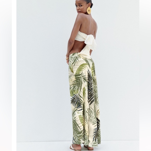 ZARA TROPICAL PRINT MIDI SKIRT - Picture 5 of 8